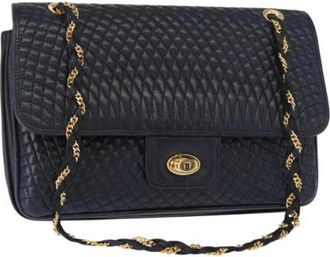 Bally Pre-owned Shoulder Bags, female, Blue, Size: ONE SIZE Pre-owned Leather Shoulder Bag