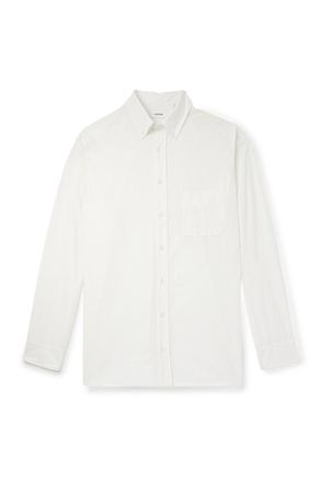 Lardini Button-Down Collar Cotton-Poplin Shirt