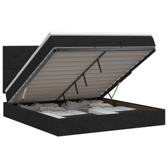 vidaXL Letto Ottomano Con Materasso Nero 140 X 190 Cm Tessuto Vidaxl