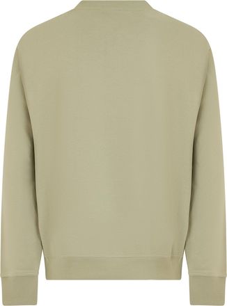 HUGO BOSS Mens Cotton Sweatshirt Open Green Sweatshirts Sweater