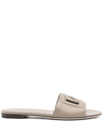 Dolce & Gabbana Dg-logo leren platte sandalen