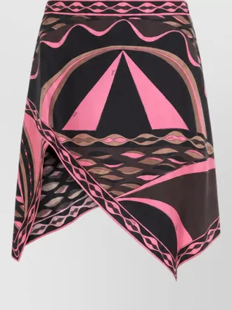 Pucci printed silk asymmetric draped skirt