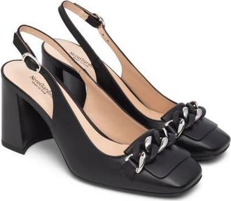 Nero Giardini Chain Slingback Pump in Black at Nordstrom, Size 10Us