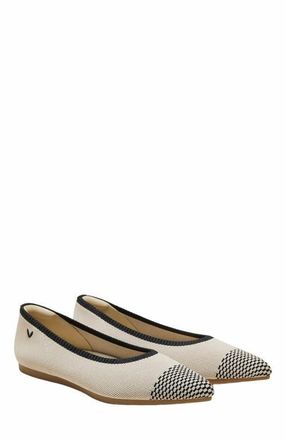 Vivaia Pointed-Toe Ballet Flats in Almond Black Woven at Nordstrom, Size 10