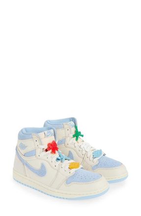 Nike Jordan Air Jordan 1 Retro High Basketball Sneaker in Pale Ivory/Psychic Blue/Milk at Nordstrom, Size 10.5