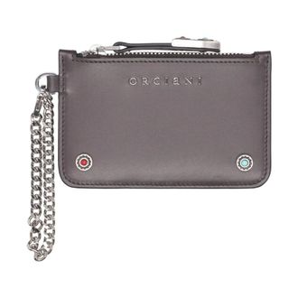 Orciani Wallets & Cardholders, female, Gray, Size: ONE SIZE Leather Zipped Cardholder