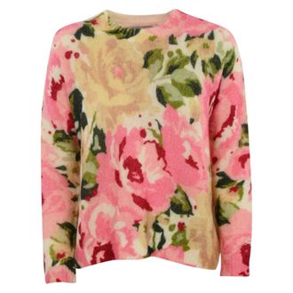 MC2 Saint Barth Roze Wollen Trui met Geribbelde Details - Dames - Ronde hals truien - Veelkleurig - L - Wol - Truien & Vesten