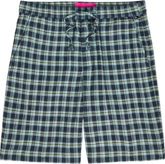 The Elder Statesman Shorts a quadri con coulisse - Blu