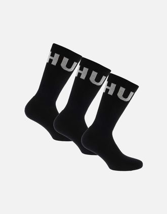 HUGO BOSS Mens 3 Pack of Iconic Socks - Black - Size: 9/9.5/11.5/11/10.5/10/12
