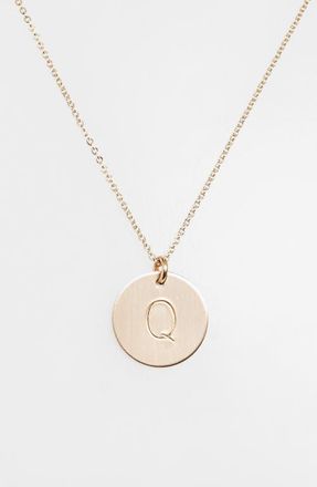 Nashelle 14k-Gold Fill Initial Disc Necklace in 14K Gold Fill Q at Nordstrom