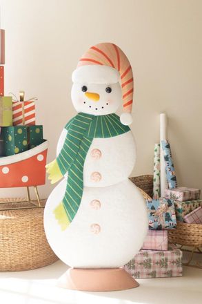 Kalalou Large Metal Colorful Snowman