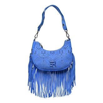 Ermanno Scervino Shoulder Bags, female, Blue, Size: ONE SIZE Hobo Terra Canvas Sangallo