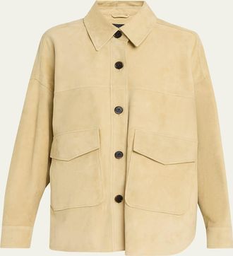 Arma Kaylee Button-Down Lambskin Suede Jacket
