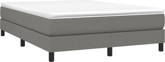 vidaXL Vidaxl - Cama Box Spring Con Colch&oacute;n Tela Gris Oscuro 140x200 Cm