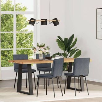 vidaXL Vidaxl - Sillas De Comedor 4 Unidades Terciopelo Gris Oscuro