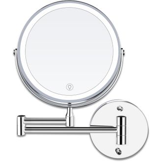 OEM Espejo De Maquillaje Led De 8 Pulgadas Para Montaje En Pared Con Luz De Aumento, Aumento De 1x/10x, Carga Usb, Ajustable A 3 Colores, Giratorio 360&deg; Y