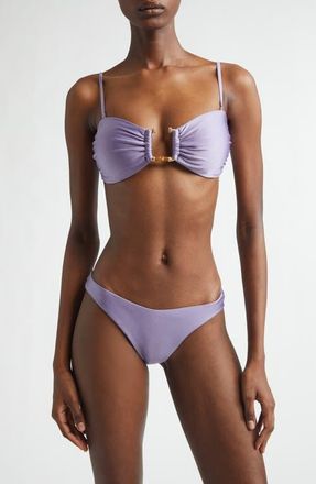Zimmermann Indra Hardware Bandeau Two-Piece Swimsuit in Dusty Lilac at Nordstrom, Size 3