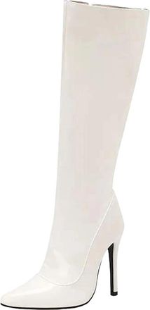 Generic Womens Sexy Knee High Boots Pointed Toe Super High Stiletto Heel With Side Zipper For Parties And Dating Events