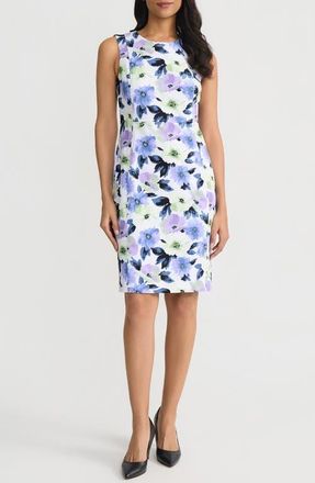 Kasper Floral Sheath Dress in Lily White Multi at Nordstrom, Size 16