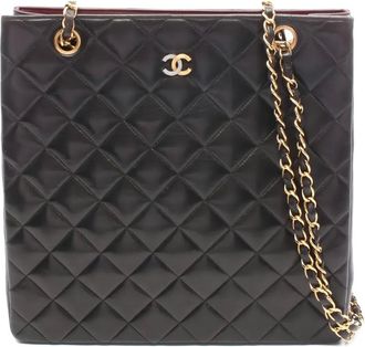 Chanel 1994-1996 diamond-quilted chain-strap shoulder bag - Black