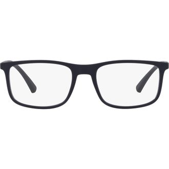 Emporio Armani 55mm Rectangular Optical Glasses in Blue at Nordstrom