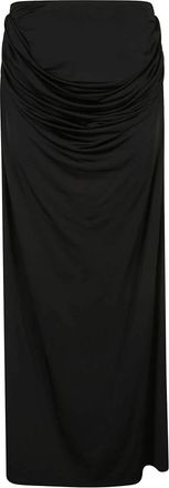 Magda Butrym Zwarte Maxi Rok met Plooidetails - Dames - Maxi Rokken - Zwart - 3XS - Rokken