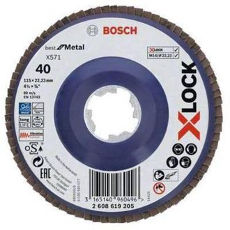 Bosch 10 X Bosch-a Disco Lamellare Xlock Gr 40 D 115 Mm