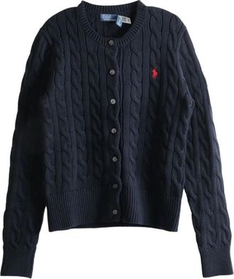 Polo Ralph Lauren Logo Geborduurd Katoenen Vest - Dames - Vesten - Blauw - M - Katoen - Truien & Vesten