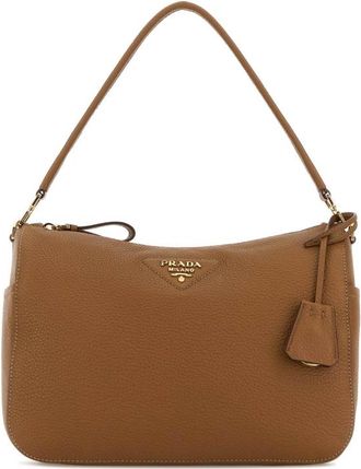 Prada Camel Leather Medium Shoulder Bag