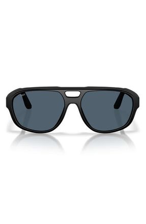 Costa Street Heat 55mm Polarized Rectangular Sunglasses in Matte Black/Grey at Nordstrom