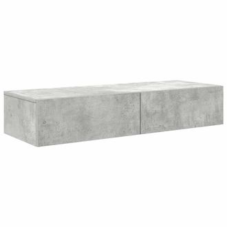 vidaXL Estante De Pared Con Cajones Madera Contrachapada Gris Hormig&oacute;n Vidaxl