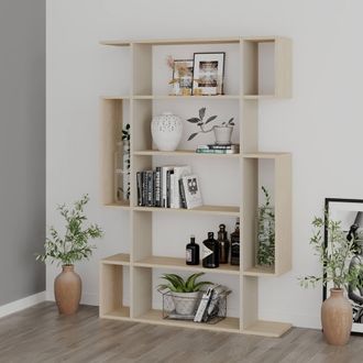 Decortie Mito Modern Bookcase Display Unit 161cm in Light Oak | Size: 2 Pack
