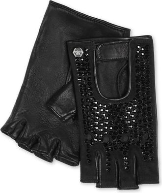 Philipp Plein Driver Gloves with Crystals