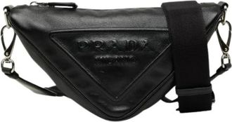Prada Pre-owned Vintage Pouch - Dames - Vintage Heuptassen - Zwart - ONE Size - Leer - Vintage