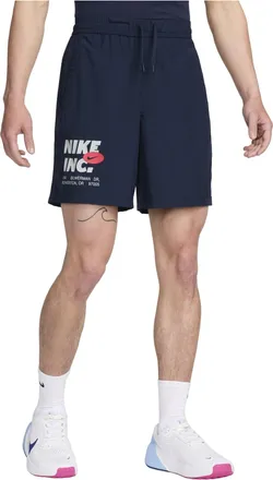 Nike Form Dri-FIT 7 Unlined Fitness Shorts Navy White FN3993-451