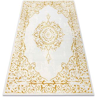 RugsX Rugsx - Alfombra Core 6268 Marco, Ornamento Sombreado - Estructural, Dos Niveles De Vell&oacute;n, Marfil / Oro Yellow 160x220 Cm