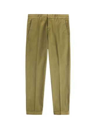 Fay Dark Blue Capri Pants With Subtle Corduroy Texture