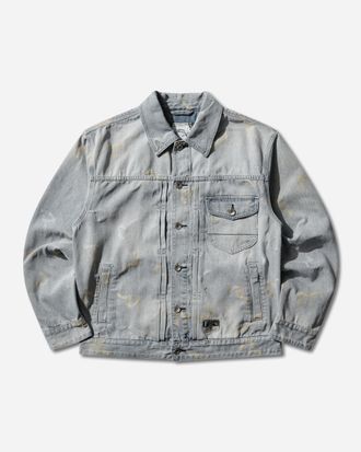 Evisu Men s All-Over Seagull Jacquard Denim Jacket Indigo