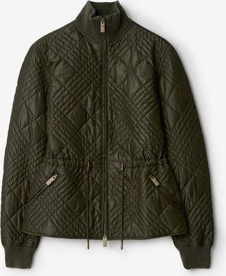 Burberry Micro Check-stitch Nylon Wakerley Jacket, Size: XXL