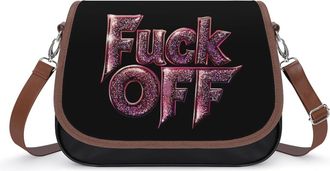 Generic Glitter Fuck OFF Small Womens Crossbody Bags Shoulder Handbag with Adjustable Strap for Travel