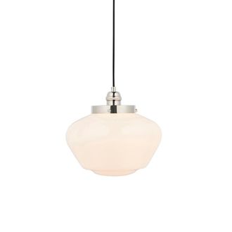 Loops Polished Nickel Ceiling Pendant Light Opal Glass Shade Hanging Lighting Fixture in Metallics