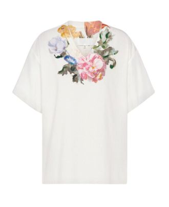 Maison Margiela Off White Floral V Neck T-Shirt