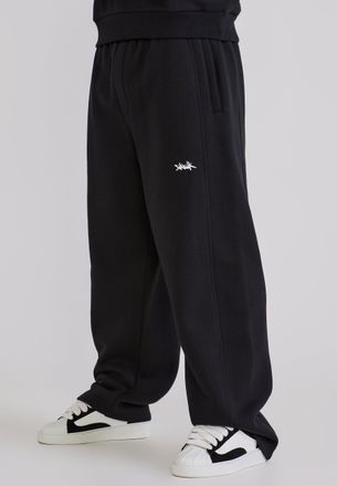 Siksilk Hombre Negro Esenciales Pantalones Deportivos de Pierna Ancha XXL
