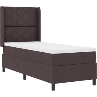 vidaXL Vidaxl - Cama Tipo Box Spring Con Colch&oacute;n Marr&oacute;n Oscuro 80 X 200 Cm Tela