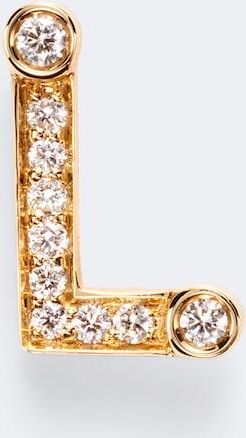 Sophie Bille Brahe Initial Petite L 18kt gold single earring with diamonds