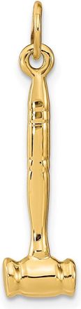 Diamond2Deal 14k Yellow Gold 3-D Gavel Charm