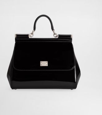 Dolce & Gabbana Kim Large Sicily Handbag - Woman Handbags Black Leather Onesize