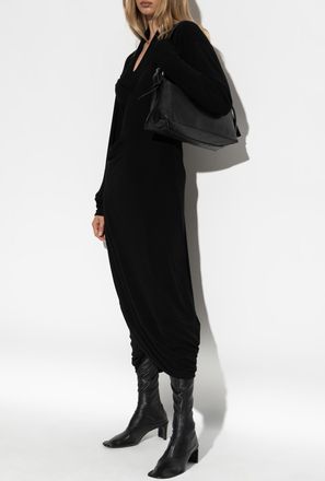 Christophe Lemaire Dress With Draped Neckline, Womens, Black