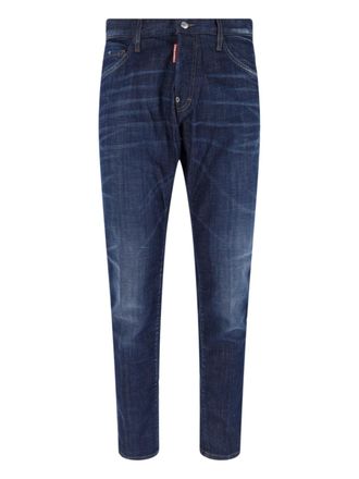 Dsquared2 Blue Teddy Cotton Denim Slim Jeans