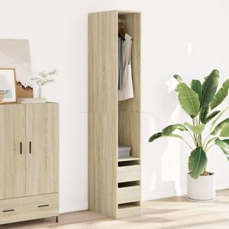 Berkfield Home Wardrobe Sonoma Oak 30x50x200 cm Engineered Wood in Light Brown | Size: 30 x 50 x 200 cm